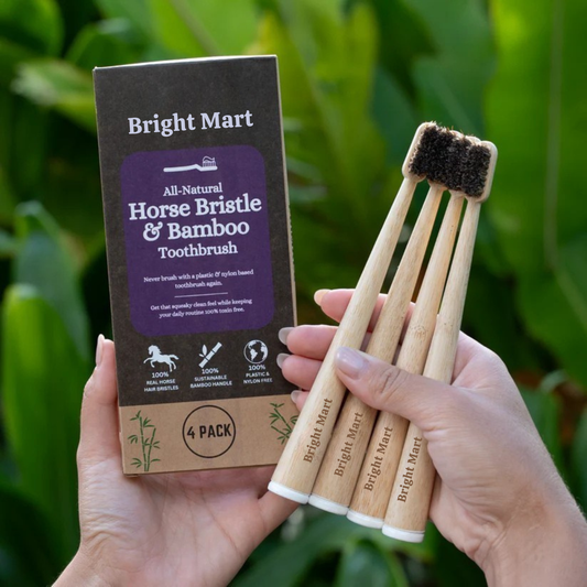 Horse Bristle & Bamboo Toothbrush (4 Pack)
