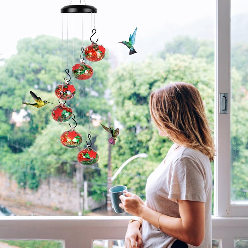 Charming Wind Chimes Hummingbird Feeders Garden Decor