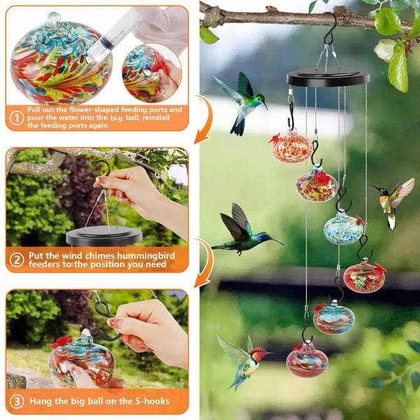 Charming Wind Chimes Hummingbird Feeders Garden Decor