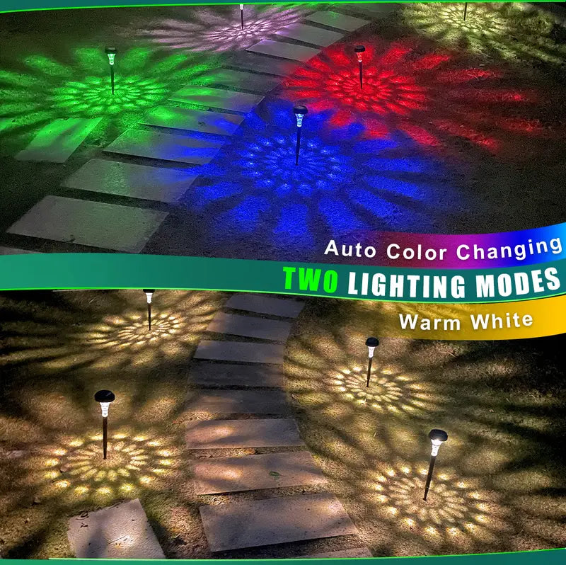 Color Changing Solar Powered Garden Lights for Walkway Yard
