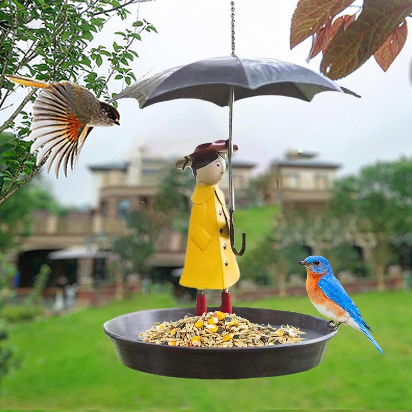 Metal Bird Feeder for Outside Hanging