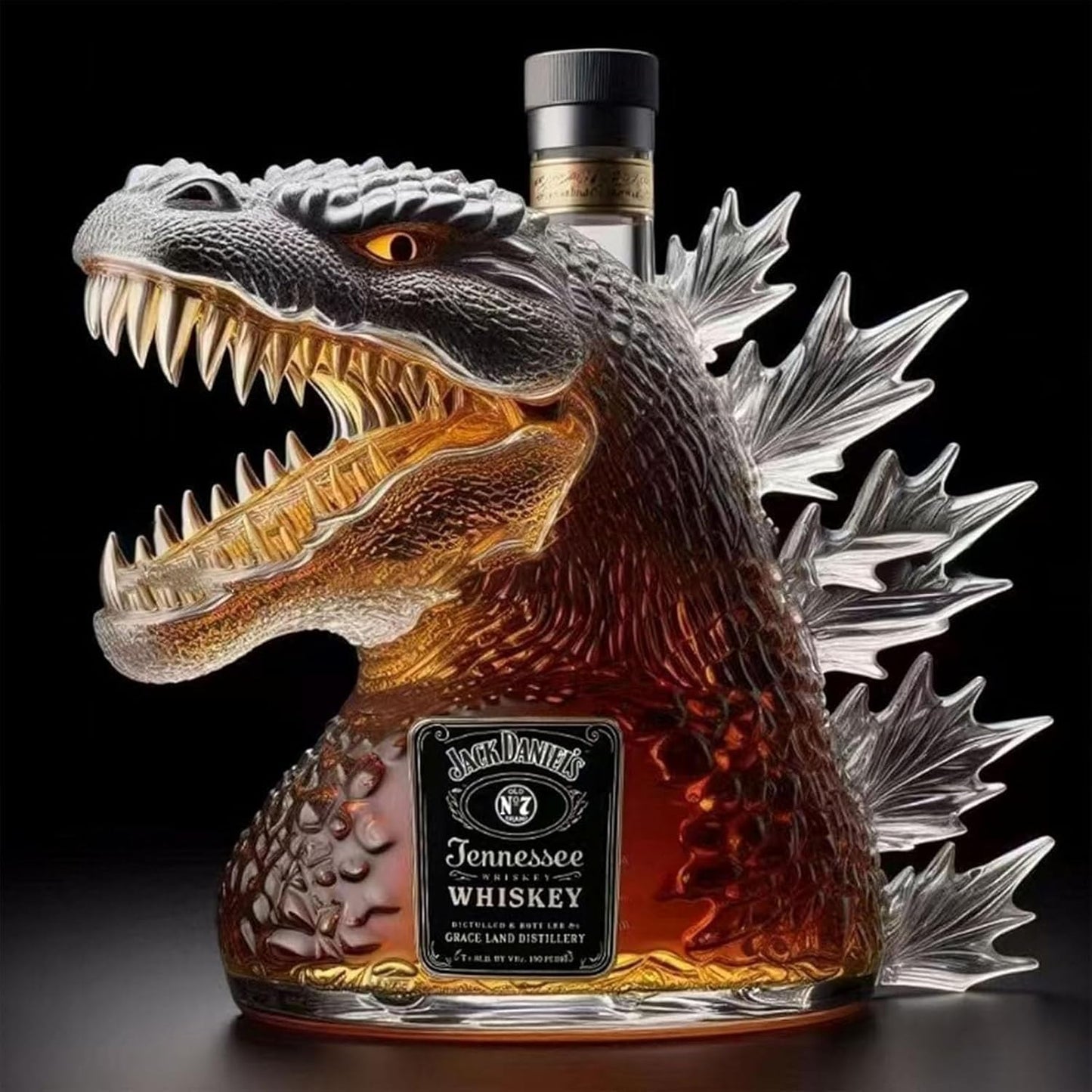 Godzilla Whiskey Bottle