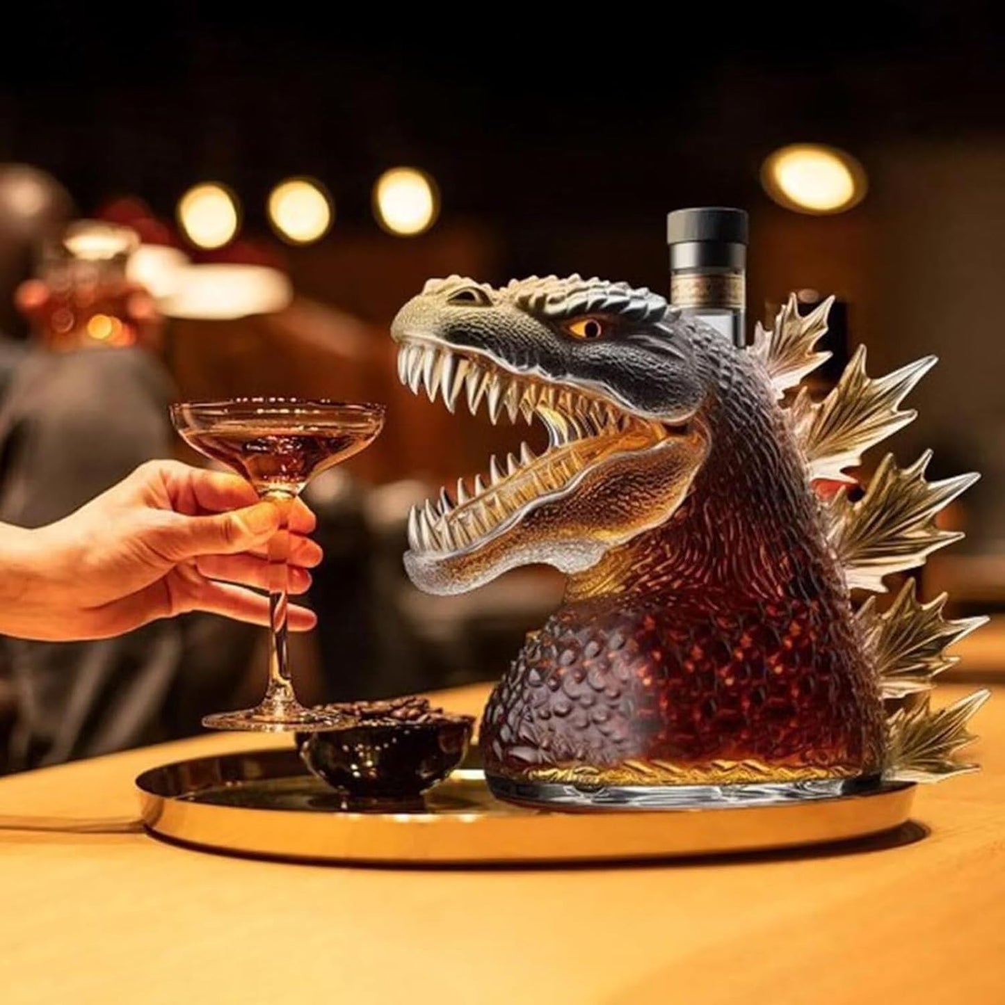 Godzilla Whiskey Bottle