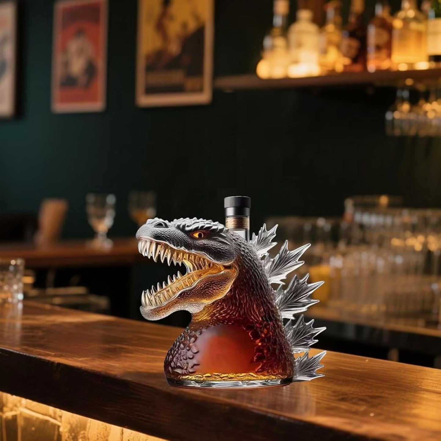 Godzilla Whiskey Bottle