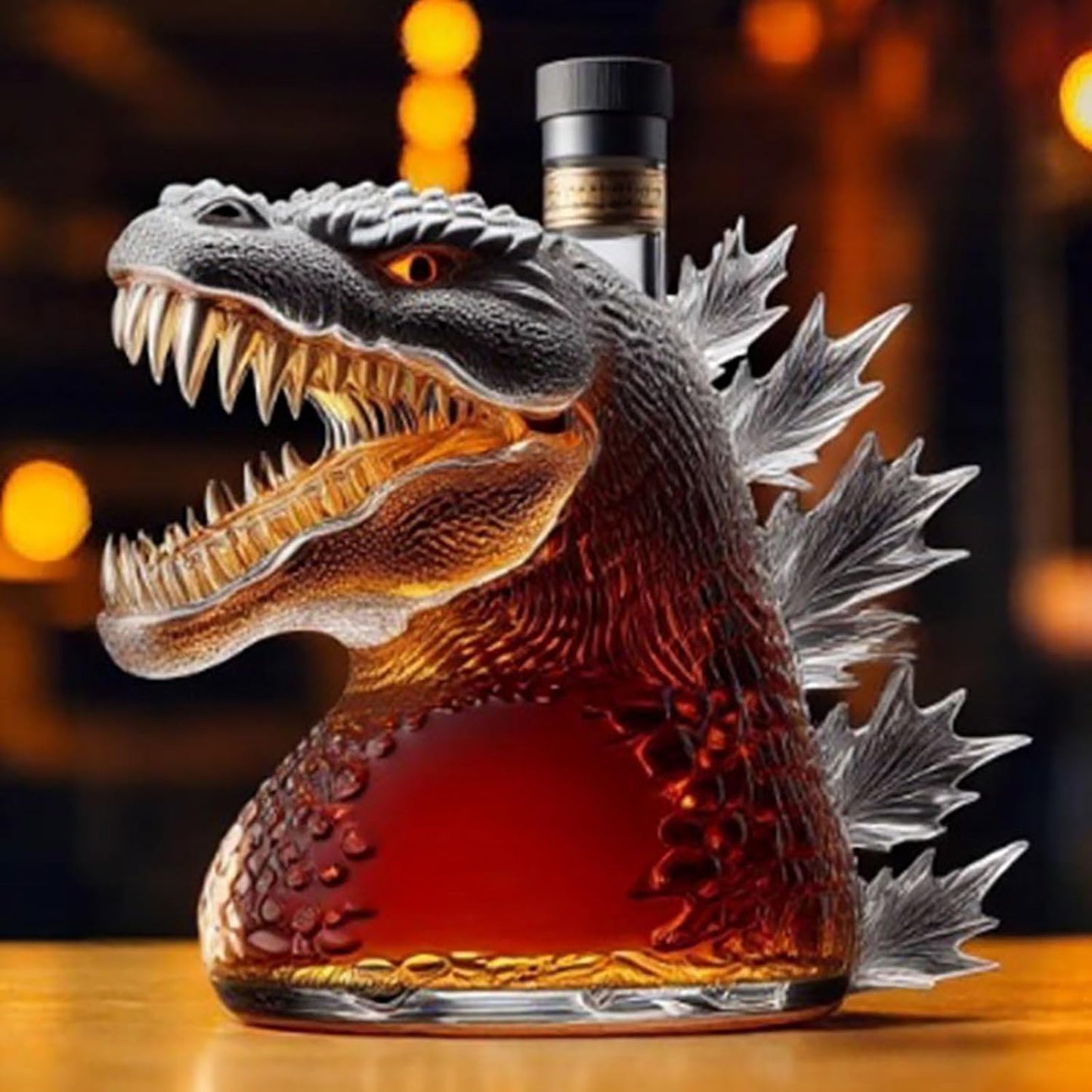 Godzilla Whiskey Bottle