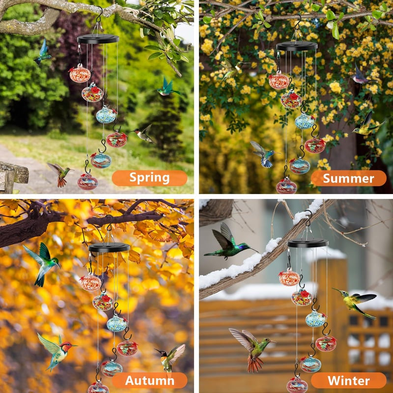 Charming Wind Chimes Hummingbird Feeders Garden Decor