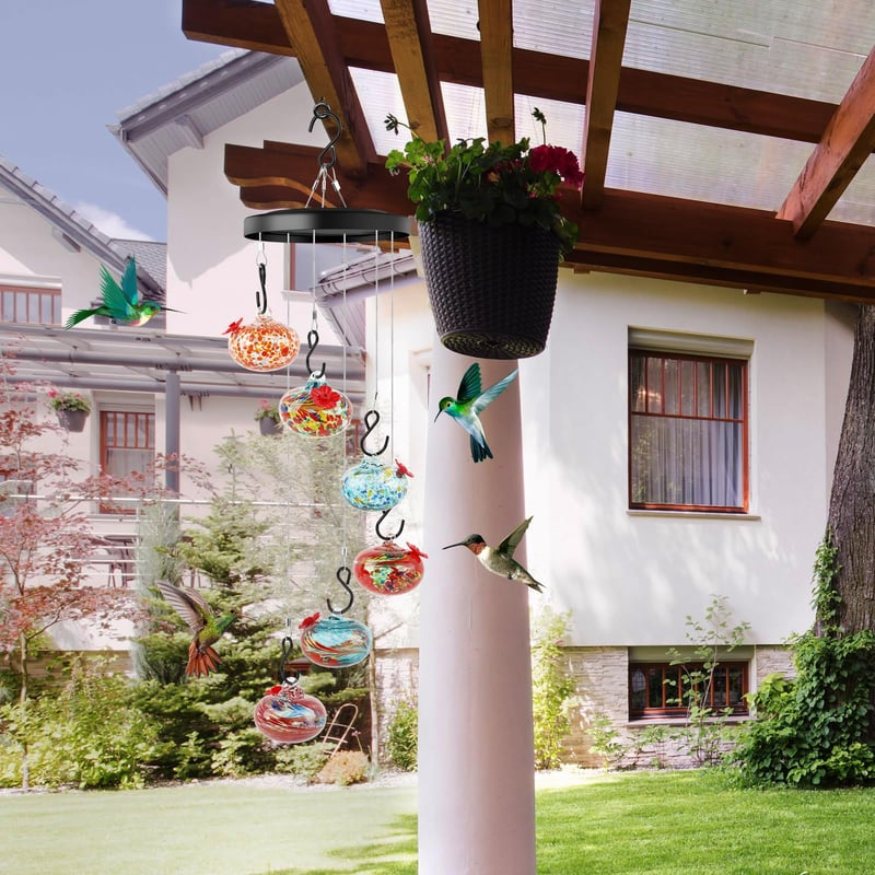 Charming Wind Chimes Hummingbird Feeders Garden Decor