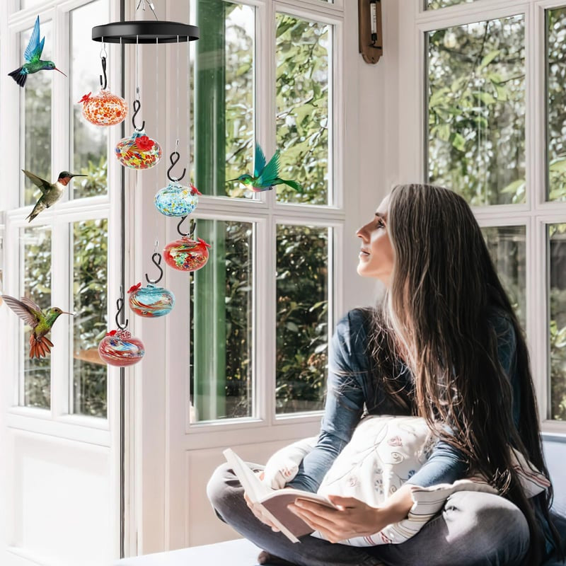 Charming Wind Chimes Hummingbird Feeders Garden Decor