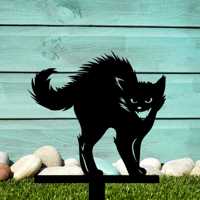 Black Cat Metal Yard Stake
