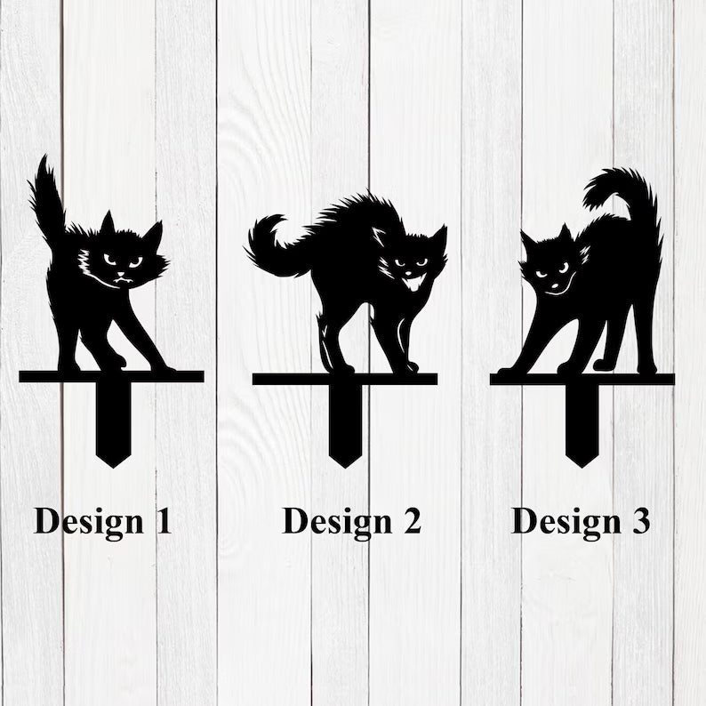 Black Cat Metal Yard Stake