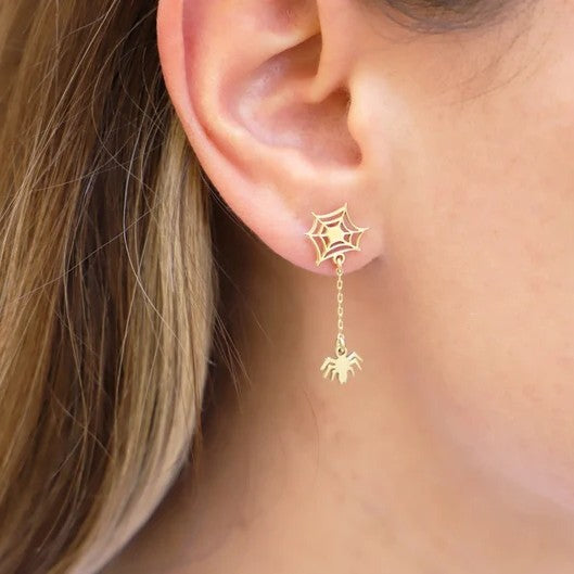 Halloween Spider Web Earrings Witch Necklace Set
