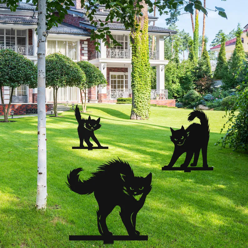 Black Cat Metal Yard Stake