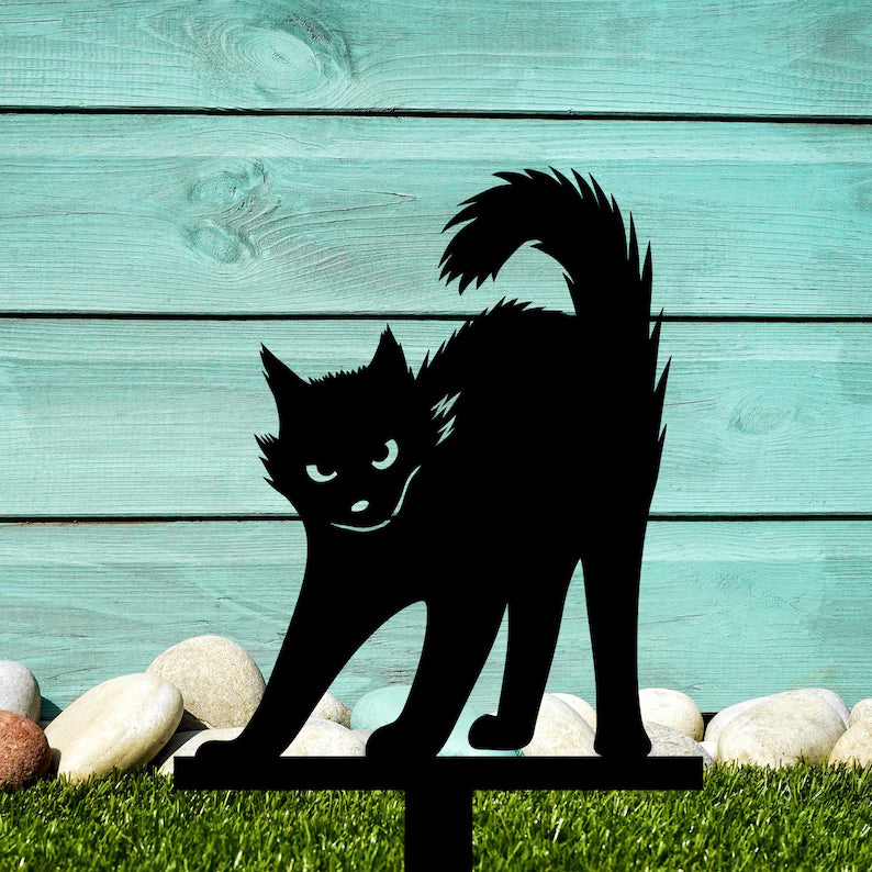 Black Cat Metal Yard Stake