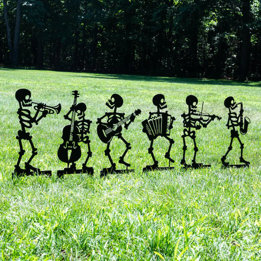 Outdoor Halloween Musician Skeleton Yard Stakes