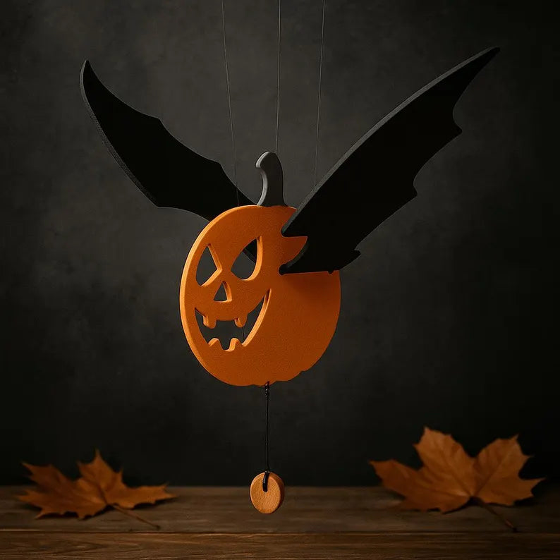 Halloween Wooden Flying Pumpkin with Wings