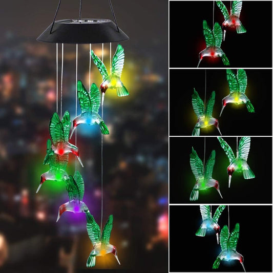 LED Solar Hummingbird Wind Chime
