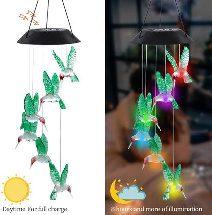 LED Solar Hummingbird Wind Chime