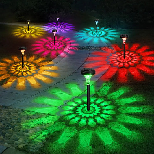 Color Changing Solar Powered Garden Lights for Walkway Yard