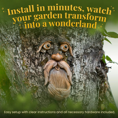 Tree Faces Garden Decor –Tree Hugger Bird Feeder