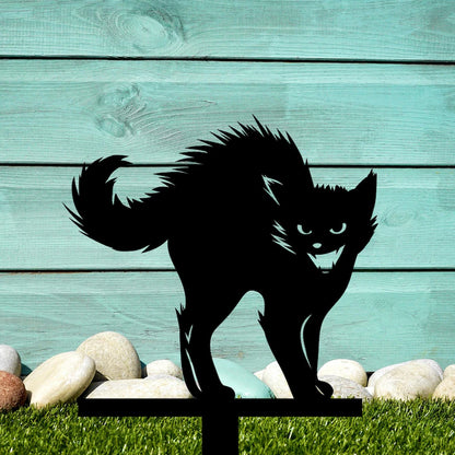 Black Cat Metal Yard Stake