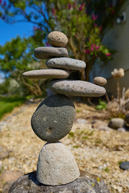 8 Stone Cairn Garden Statue