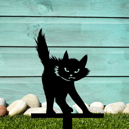 Black Cat Metal Yard Stake