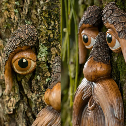 Tree Faces Garden Decor –Tree Hugger Bird Feeder