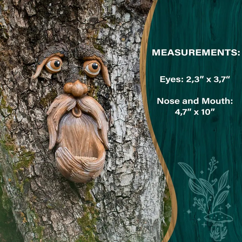 Tree Faces Garden Decor –Tree Hugger Bird Feeder