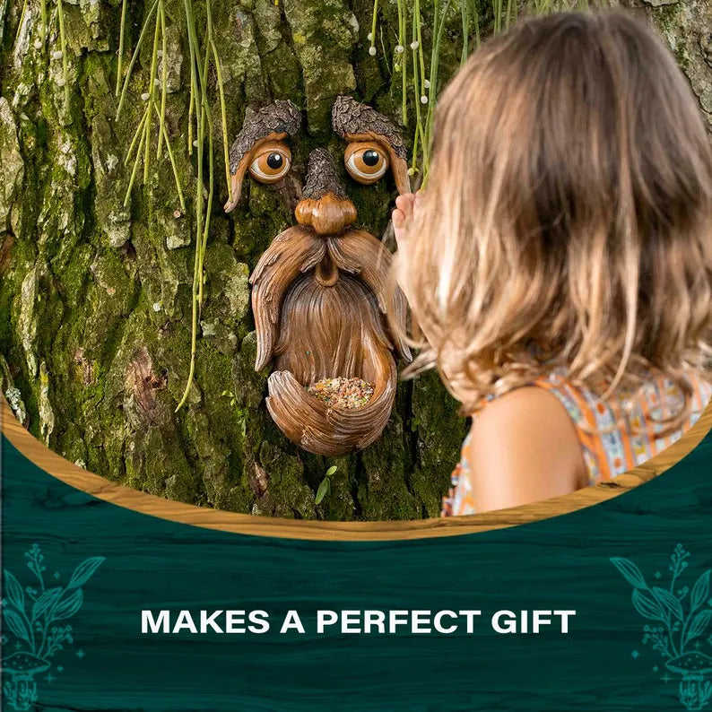 Tree Faces Garden Decor –Tree Hugger Bird Feeder