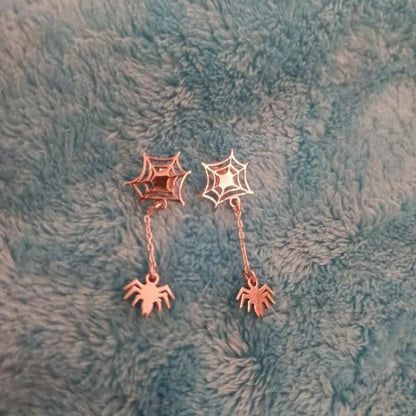 Halloween Spider Web Earrings Witch Necklace Set